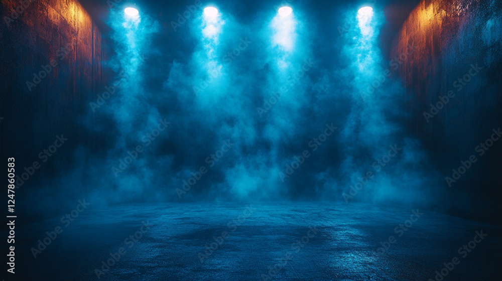 custom made wallpaper toronto digitalDark blue background, an empty dark scene, neon light, spotlights The asphalt floor and studio room with smoke float up the interior texture background