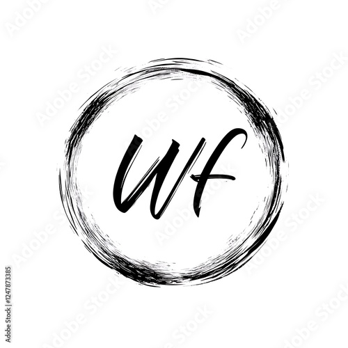 Monogram WF in textured circle