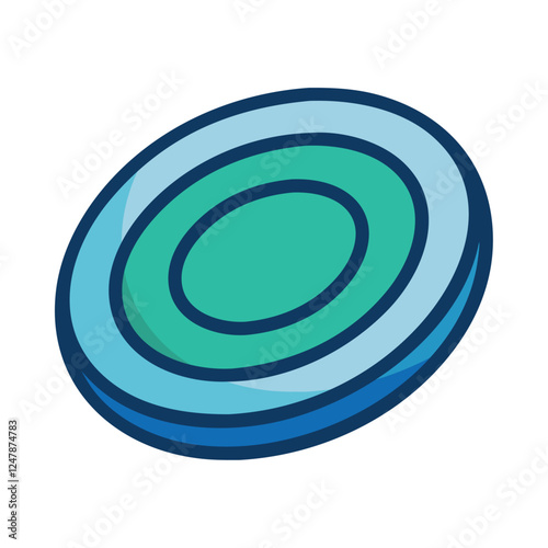 Flying disc frisbee illustration