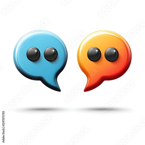 Colorful Speech Bubbles on White Background