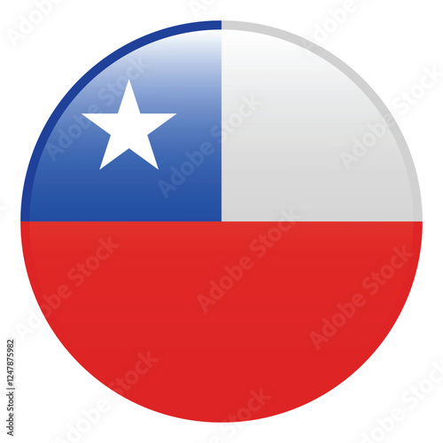 Chile flag. Chile circle flag 3d logo icon computer vector illustration design Free Download Chile flag. Chile circle flag 3d logo icon computer vector illustration design - GFXLoad