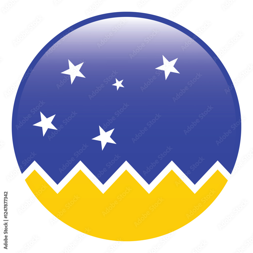 Magellan-chilean Antarctic Region flag. Magellan-chilean Antarctic Region circle flag 3d logo icon computer vector illustration design Magellan-chilean Antarctic Region flag. Magellan-chilean Antarctic Region circle flag 3d logo icon computer vector illustration design
