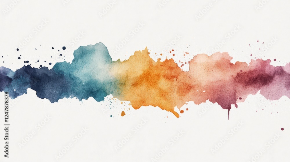 Obraz premium Vibrant Watercolor Abstract Artwork with Colorful Splashes and Textures for Creative Design Projects