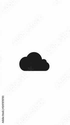 Simple Cloud Icon on White Background