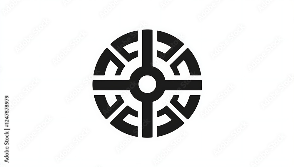 Circular emblem, cross design, white background, possible use logo Circular emblem, cross design, white background, possible use logo
