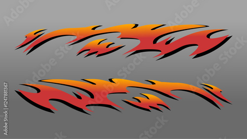 Abstract tribal flames livery design for racing cars, jeep or motorbike, racing decal sticker