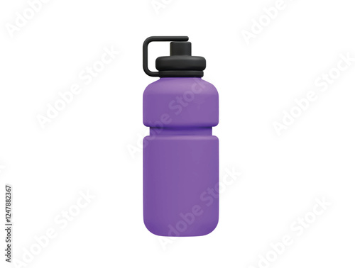 blue plastic bottle icon 3d. Water bottle icon 3d illustration