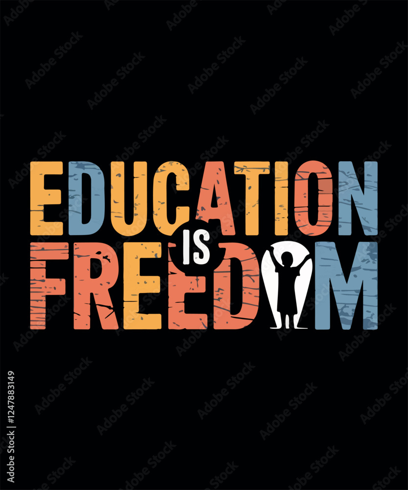 Fototapeta premium Education is Freedom Black History Month