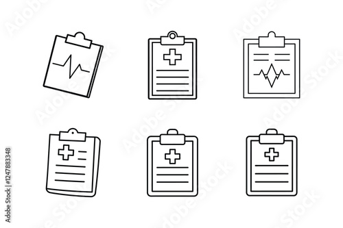 medical chart line art vector illustration