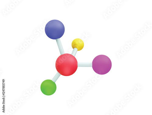 Molecular structure icon 3d illustration