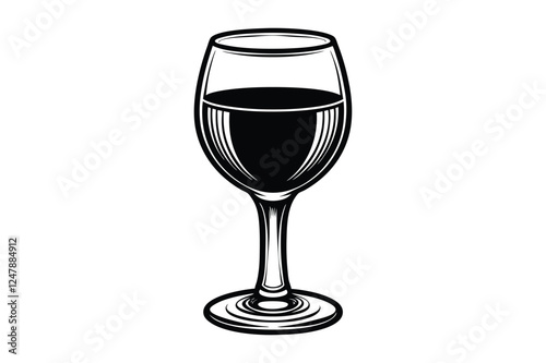 ​wine glass silhouette vector illustration on white background
