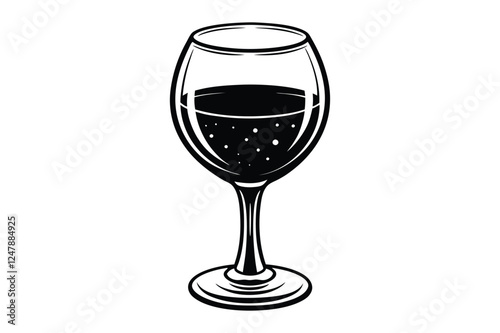 ​wine glass silhouette vector illustration on white background