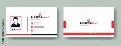 An elegant and simple business card design template. A clean and professional business card design template, visiting card