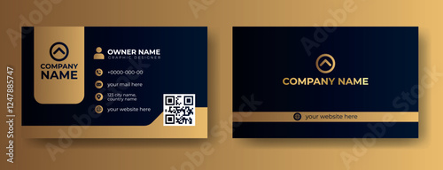 Black and golden luxury premium business card design template. Modern premium visiting card design