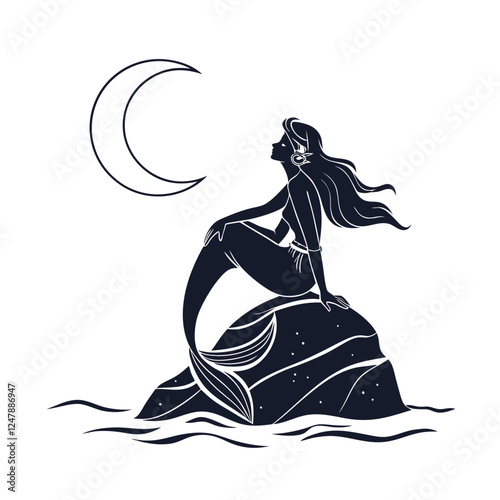 Mermaid silhouette vector illustration