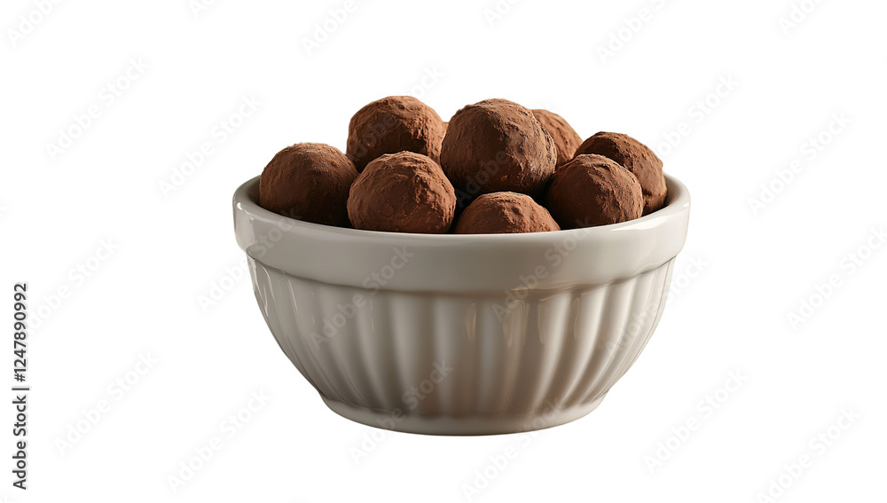 Display Of Artisanal Chocolate Truffles With Sugary Surface