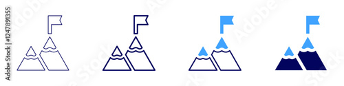 Success habits development icon in 4 different styles. Thin Line, Line, Bold Line, Duotone. Duotone style. Editable stroke