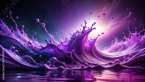 Wallpaper Mural Purple Splash Background Panoramic Wallpaper, Stunning Purple Gradient, Abstract Purple Photography, Vibrant Purple Panoramic Image Torontodigital.ca