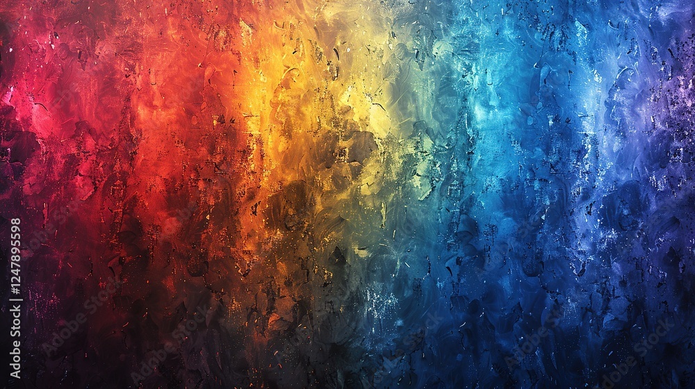 Fototapeta premium Rainbow_colors_wash_over_the_dark_blue_background