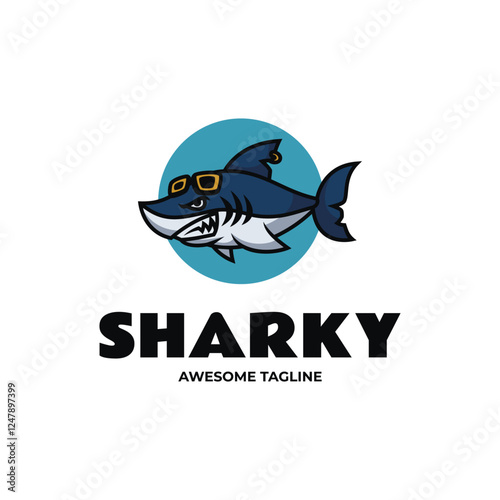 Sharky Simple Mascot Logo