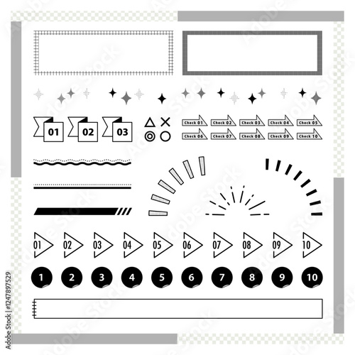 シンプルなフレーム枠・ポイント素材セット
