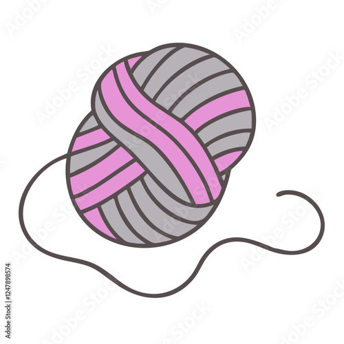 Yarn skein icon in pastel colors for knitting and crochet
