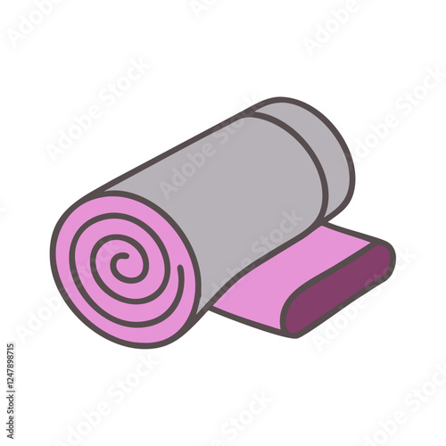 Fabric roll icon in pastel colors for sewing and quilting