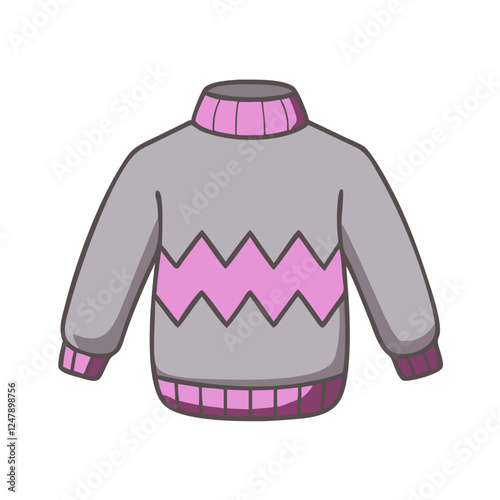 Knitted sweater icon in pastel colors for winter fashion