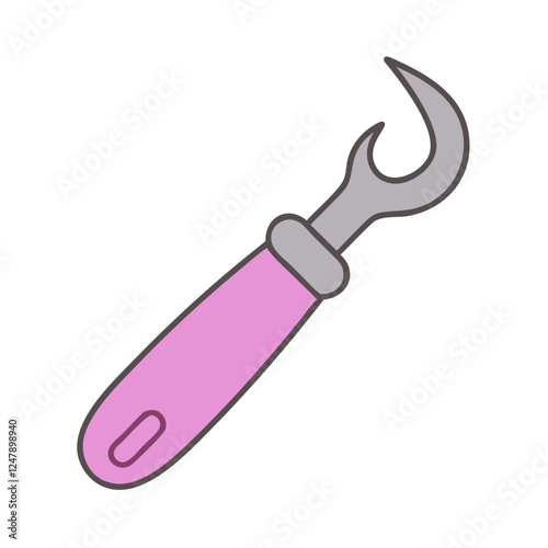 Seam ripper tool icon in pastel colors for sewing and tailoring