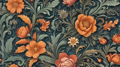 Wallpaper Mural Floral decorative element   Torontodigital.ca