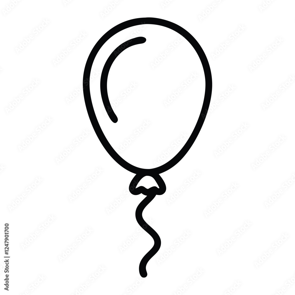 Minimalist Balloon Outline Vector. Birthday balloon line art, party balloon icon, Birthday celebration, isolate on a white background Minimalist Balloon Outline Vector. Birthday balloon line art, party balloon icon, Birthday celebration, isolate on a white background