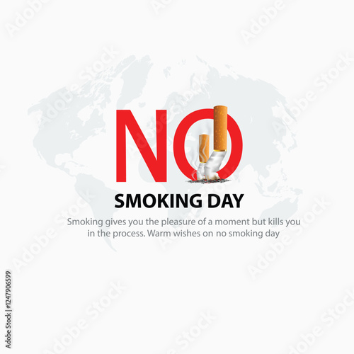 National no smoking day poster. Consumed cigarettes. abstract vector illustration design