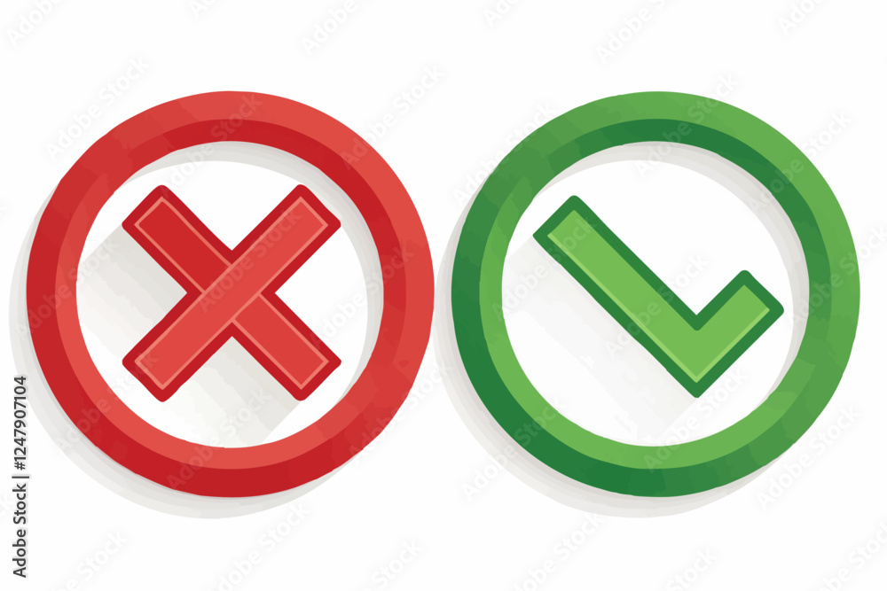 Glossy 3D-Style Checkmark and Cross Icons – High-Quality Vector Graphics Glossy 3D-Style Checkmark and Cross Icons – High-Quality Vector Graphics