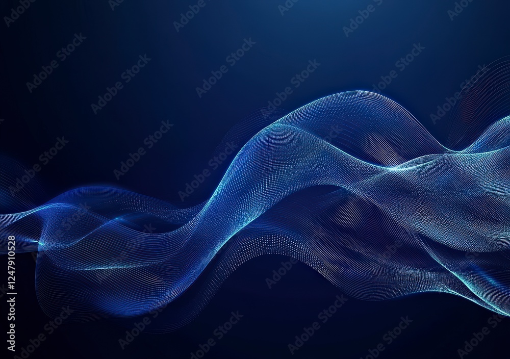 Fototapeta premium Elegant Blue Waves with Light and Shadow for Abstract Background