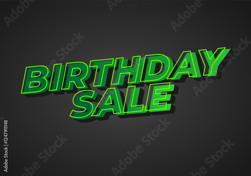 Birthday sale. text effect design for advertising and social media needs
