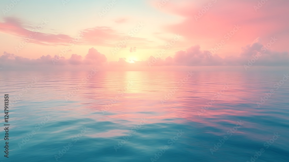Fototapeta premium Serene Sunset Over Calm Ocean Waters