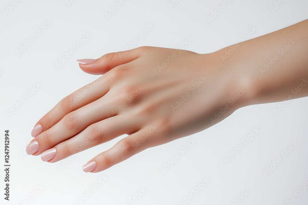 Selective focus woman back hand isolated on white background, Hand gesture model for commercial advertisement. Selective focus woman back hand isolated on white background, Hand gesture model for commercial advertisement.