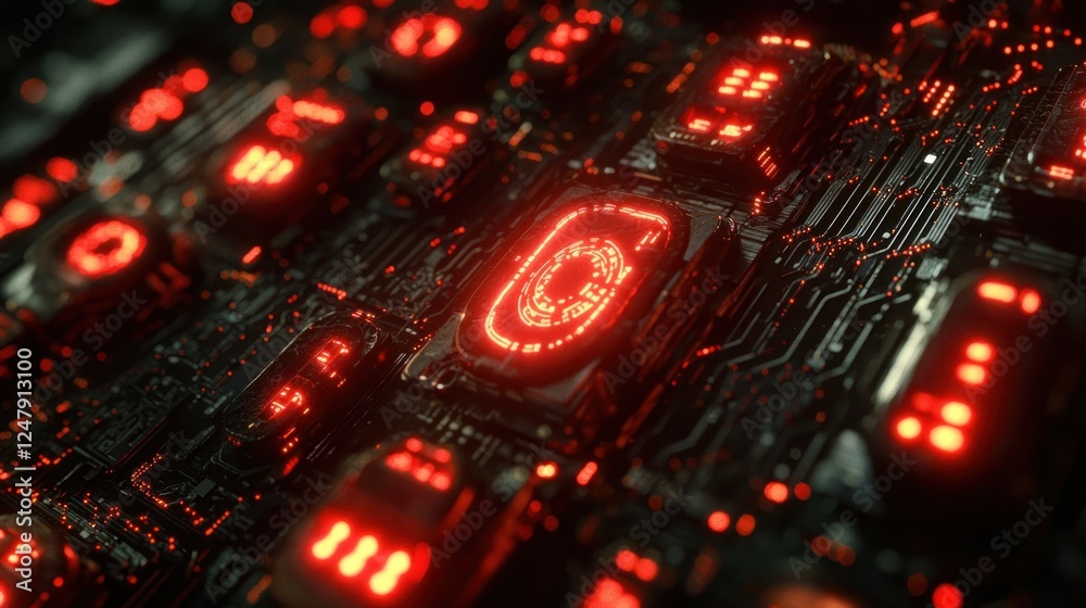 Glowing Circuit Board with Data Glowing Circuit Board with Data