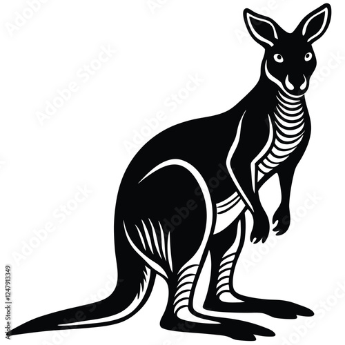 Australian animal silhouette set with kangaroo silhouette vector image photo