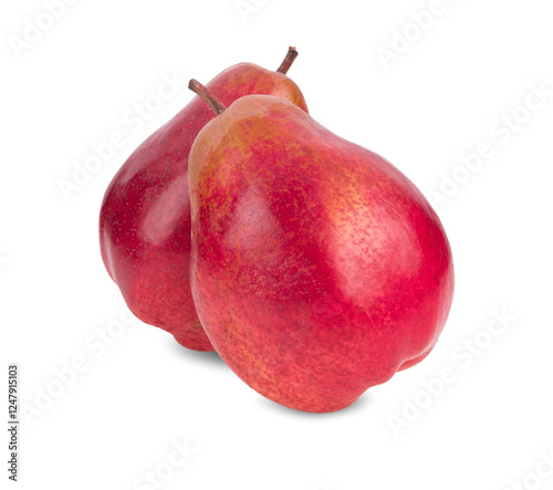 Red pear isolated on white background