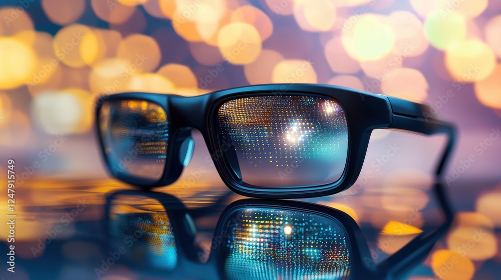 Visionary glasses an innovative perspective modern eyewear studio reflective close-up Visionary glasses an innovative perspective modern eyewear studio reflective close-up