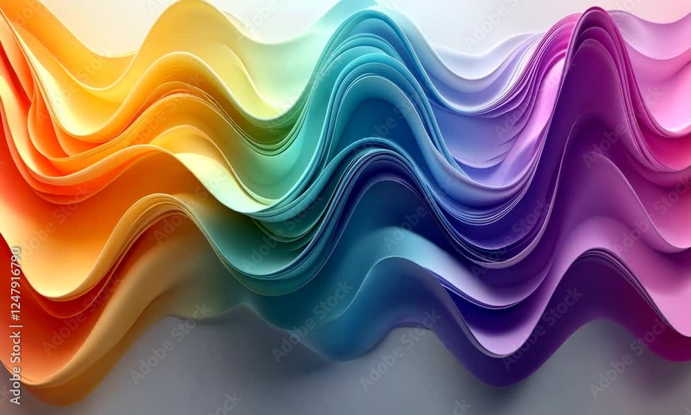 Colorful waves of paper create a vibrant artistic backdrop for creativity Colorful waves of paper create a vibrant artistic backdrop for creativity