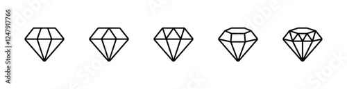 diamond icon set vector