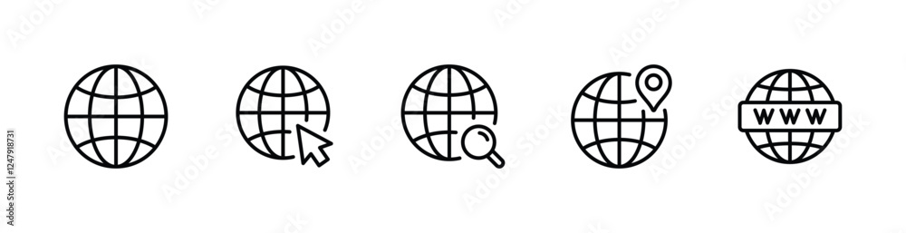 globe icon set vector globe icon set vector