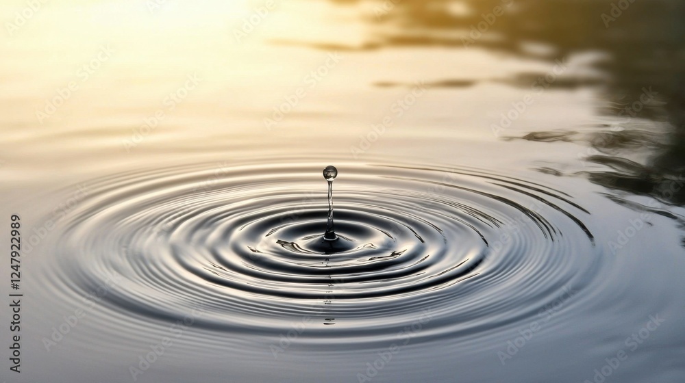A close-up of a water droplet creating ripples on a calm surface, capturing the serene beauty of nature. A close-up of a water droplet creating ripples on a calm surface, capturing the serene beauty of nature.