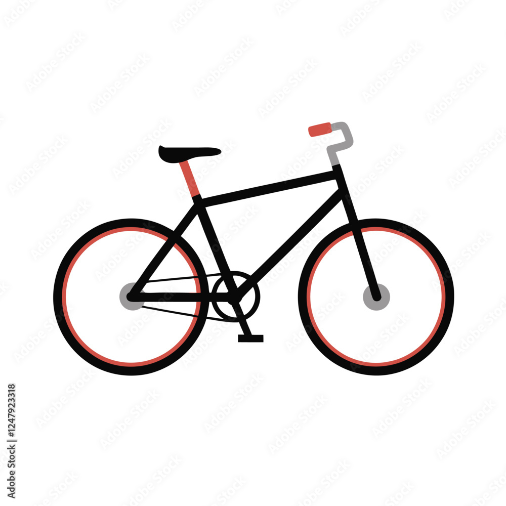 Fototapeta premium red bicycle on white background