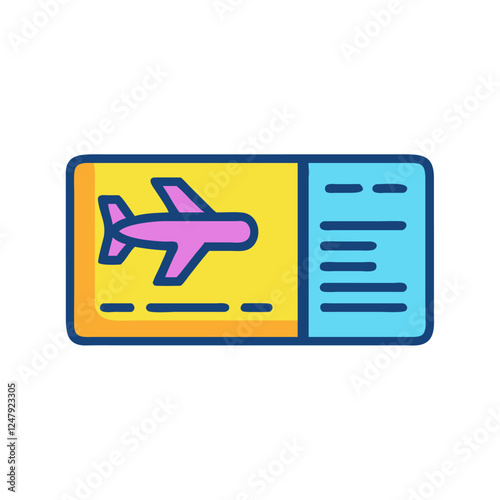 Airline ticket with airplane icon travel concept