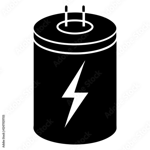  high voltage capacitor vector on white background
