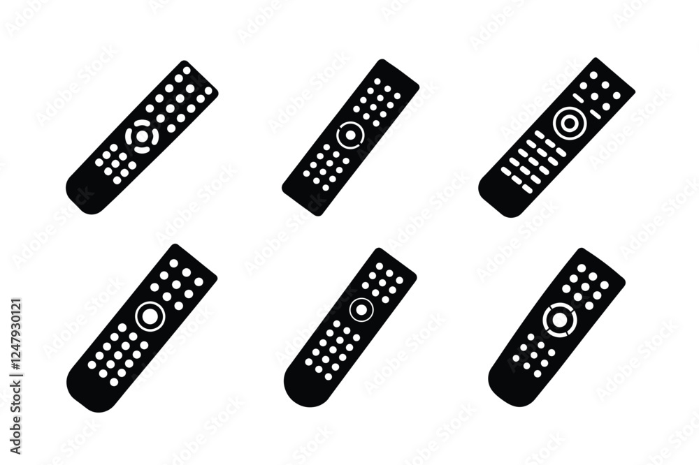 set of Remote Control Receiver vector silhouette set of Remote Control Receiver vector silhouette