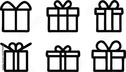 Gift box icon, present box icon, box icon